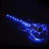 Buena calidad Guitarra eléctrica acrílica, luz azul, envío gratis, luz led azul