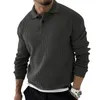 Pulls pour hommes automne hiver pull tricoté polos revers couleur unie pull social streetwear décontracté affaires hommes vêtements 230829