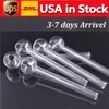 Schneller Versand Smoking-Pfeifen 4 Zoll Pyrex Glas Ölbrennerpfeife Klare Farbe Qualität Ölbrennerpfeifen Transparent Tolle Tube Ölnagelspitzen AUF LAGER USA