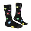 Chaussettes pour hommes lumières Led de noël drôles Vintage Harajuku Style de rue décontracté équipage fou chaussette cadeau motif imprimé