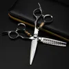 Scissors Shears professional jp 440c steel 6 '' Upscale Golden tiger hair scissors cutting barber haircut thinning shears hairdresser scissors x0829