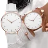 Wristwatches Elegant Watch For Women Simple 2023 Pink White Leather Dresses Lady Wrist Watches Casual Female Clock Gift Montre Femme