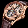 Armbandsur Aesop lyxiga Tourbillon manliga mekaniska klockor Original Zodiac Sheep Skeleton Manual Winding Movement Men Sapphire