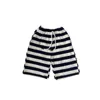 Trousers Summer Children's Shorts Stripe Lace Up Capri Pants Water Wash Skincare Casual For Boys And Girls