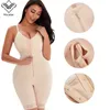 Dames plus size ondergoed elastische afslankende buttlift ritssluiting aan de voorkant met interne aftrekkant full body shaper