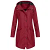 Mélanges de laine pour femmes Mode Femmes Solide Trench Coupe-Vent Extérieur À Manches Longues À Capuchon Imperméable Coupe-Vent Veste Manteau De Pluie Outwear Casaco 230828