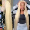 30 32 Inch 613 Blonde Straight 13x6 Lace Frontal Wig Brazilian Remy Colored Glueless for Women 13x4 Lace Front Human Hair Wigs