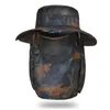 Chapéus de aba larga Bucket Chapéus Multiuso Camuflagem Ao Ar Livre Escalada Pesca Brim Pescador Chapéu Verão Masculino Bucket Chapéu Pescoço Guarda Sun Protection Cap 230828