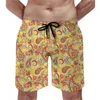 Men's Shorts Summer Board Hippie Running Surf Blue Pink And Yellow Graphic Short Pants Cute Comfortable Swim Trunks