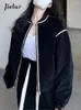 Kadın Ceketleri Sonbahar Koreli Gevşek Temel Basit Jakets Kadın Retro Sıradan Moda Kadın Siyah O-Neck Street Chic Top Woman