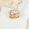 2023 Luxe kwaliteit charme punk band ring met diamant en ruitvorm ontwerp in 18k verguld met doosstempel PS7574A