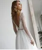 Urban Sexy Dresses LSYX Robe De mariée courte élégante 2023 manches longues perles ceintures dos nu Appliques Robe De soirée Robe De Mariee mi-mollet une ligne 230828