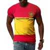 Men's T Shirts National Flag T-shirts Spain Celebrations 3D Printing Short Sleeve Tees Trend Men Casual Round Neck Summer Tops