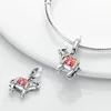 Löst ädelstenar 925 Silver Red Charms Plata de ley Original Strawberry Cherry Mushroom Charm Car Bead för DIY armbandsmycken