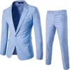 Herrenanzüge Blazer Frühling Sommer Groomsmen Männlich Zweiteiliger Voller Herrenanzug Set Lässige Hochzeit Nachtclub Slim Fit Schwarzer Blazer für Männer 230829