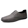 Chaussures habillées à la mode formelle hommes conduite noir gris extra large semelle souple 38-47 à lacets en cuir 2023 décontracté