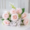 Fiori decorativi 1 pz 7 teste ortensia brasiliana rosa per ghirlanda natalizia bouquet da sposa per la casa soggiorno decorazione bonsai artificiale