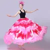 Stage zużycie flamenco spódnice damskie taniec balowy Rose Rose Long Flower Spódnica Hiszpania Ubrania Kobiety Hiszpański strój 360 540 720 DN3587