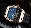 Hiphop Ladies Watch Designer Mens Watches Waterproof Multi Dial Work Orologio Quartz Black Red Green Strap Skeleton AAA Watch Casual XB011 C23