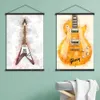 Canvas Schilderij Graffiti Art Gitaar Muziekinstrument Poster Print Muur Foto Jongen Slaapkamer Kids Bar Woondecoratie Gift Geen Frame Wo6