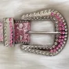 Ceintures Punk Y2K ceintures pour femmes luxe boucle ardillon ceinture en cuir femme Cowgirl diamant Bling sangle violet ceinture Cinto De Strass 230828