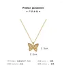 Chaînes en gros Micro-incrusté pierre Super Flash papillon collier titane acier mode personnalité chaîne ras du cou