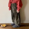 Pantaloni Abbigliamento per bambini Bloomers in autunno Pantaloni casual con corsetto floreale per ragazze Gamba larga ampia 2023