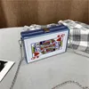 Fashion Printed Personalized Chain Bag Funny Playing Cards Box Bag