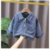 Jaquetas 2023 Primavera Outono Bebê Meninas Meninos Denim Casacos Moda Crianças Crianças Tops Roupas Casacos