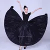 Scane Wear Spanish Flamenco kjol Kvinnor Gradient Fading Color Smooth Glossy Luxury Elegant Big Swing Dance Costume Girls Belly Maxi Dress