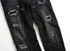 Mens Luxury Classic Black Jeans Slim-Fit Stretch Denim Pants Stylish Distressed Casual Pants Youth Fashion Must; HKD230829