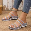 Zapatillas para mujer 2023 Moda de verano Casual Playa al aire libre Zapatos antideslizantes para mujeres Plataforma de diapositivas elásticas ortopédicas