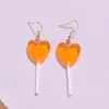 Hoopörhängen 2023 Sweet Heart-Shaped Lollipop Women's Personality Fashion All-Match Jewelry Gift Trend