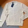 Suéter de malha feminino americano pousio-bandeira 2023 inverno high-end moda de luxo confortável pulôver de algodão 100% fio S-2XL