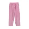 Men's Jeans Pink Men Fashion Vintage Pocket Cargo Streetwear Hip Hop Loose Straight Denim Trousers Mens Wide Leg Pants S-3XL