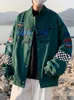 メンズジャケット刺繍ファッションストリートレーサージャケット男性女性Y2K HIPHOP MOOTOLCYCLE PLAID VINTAGE BOMBER HARAJUKU autumn Jackets Coat 230828