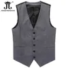 New Wedding Dress High-quality Goods Cotton Men's Fashion Design Suit Vest / Grey Black High-end Men's Business Casual Suit Vest HKD230828