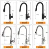 Kitchen Faucets Black Single Handle Pull Out Tap Hole Swivel 360 Degree Water Mixer 408906 230829