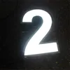 15cm high advertising front lit acrylic outdoor house number,6" high backlit stainless steel illiminated led home number