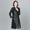 In Pelle da donna 2023 Autunno Genuino Giacca da Donna Vera Manica Lunga Cappotto di Pelle di Pecora O-nesk Tuta Sportiva Trench 5XL Cappotto