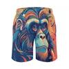 Pantaloncini da uomo Board Monkey Hawaii Costume da bagno Astrazione Illustrazione Maschi Quick Dry Sport Pantaloni corti da spiaggia di alta qualità Plus Size