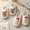 Gifts Winter Home Christmas Santa Claus Elk Cute Gingerbread Man Warm Cotton Slippers Men and Women T230828 21b2