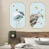 Autocollants muraux fleur oiseau autocollant Vintage décor à la maison chambre salon toile de fond décalcomanie esthétique bureau Mural