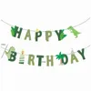 お誕生日おめでとうパーティーの装飾子供1年1番目のバナーペーパーバンティングガーランドジャングルサファリベビーシャワーボーイガールHKD230829