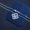 Designer halsband Harry W Luxury Top 925 Sterling Silver Four Leaf Flower for Women's Fashion Utsökta fulla diamanthänge och krage kedja tillbehör smycken a