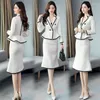 Two Piece Dress UNXX Women Formal Tweed Skirt Suit For Jacket Set 2 Office Lady Spring Autumn Black White Blazer With Skirts