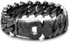 COOLSTEELANDBEYOND Bracelet à chaîne fantaisie vintage en acier pour hommes avec motif de tatouage tribal Style rétro masculin