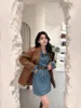 Women's Leather Brown Design Niche Jacket Female Retro Loose Suit In Autumn Winter 2023 Hong Kong