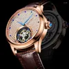 Wristwatches High End Men Tourbillon Watch Luxury Diamond Sapphire Luminous Hands Waterproof Original Real Business Mechanical Wristwatch