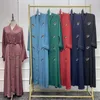 Vêtements ethniques Ouvert Abaya Femme Dubaï Luxe 2023 Hijab Robe À La Main Perlée Été Eid Musulman Kimono Abayas Islam Vêtements Tenue De Fête